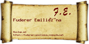 Fuderer Emiliána névjegykártya